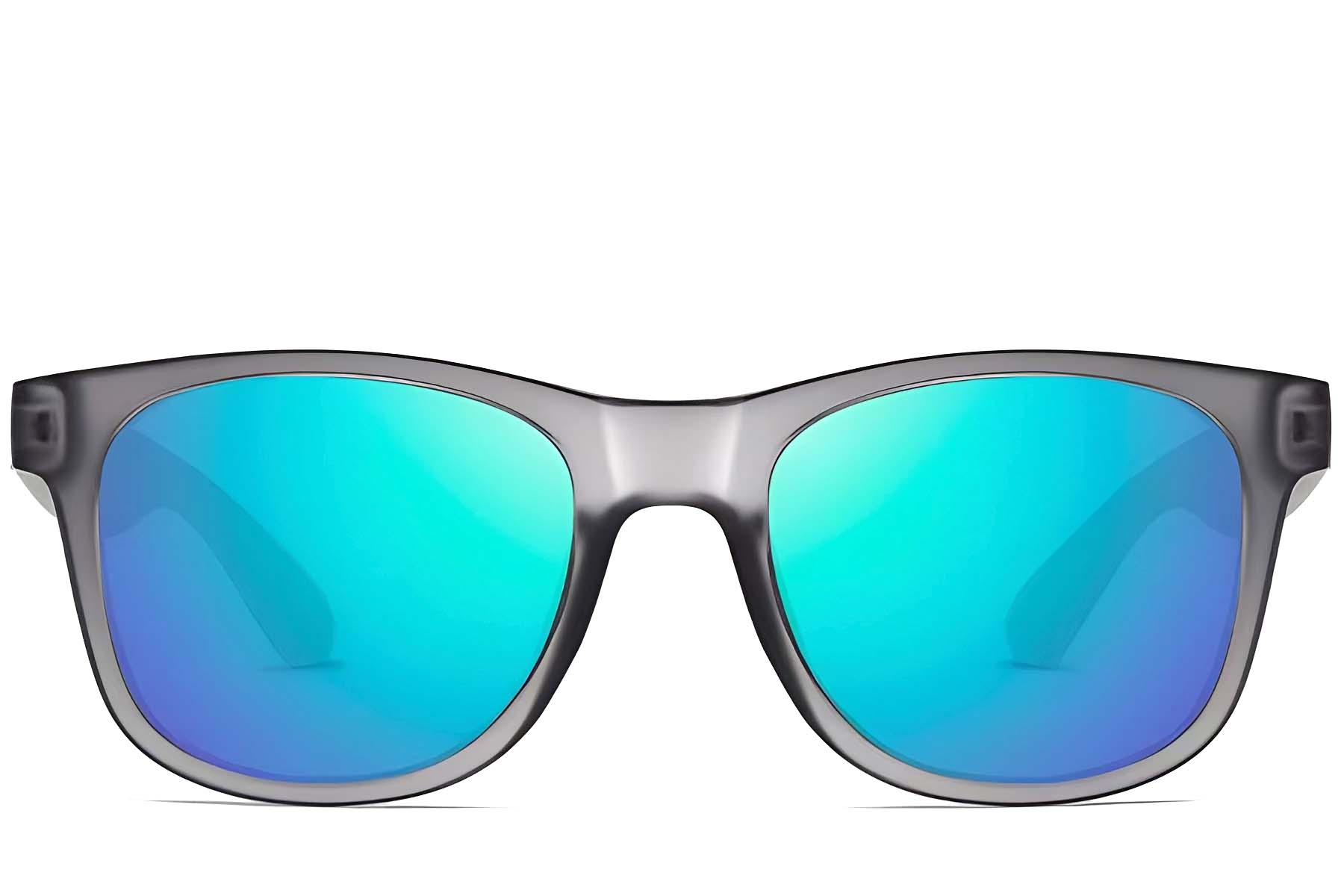 BS0205-0028_Grey_Rectangular_Plastic_Sunglasses_front