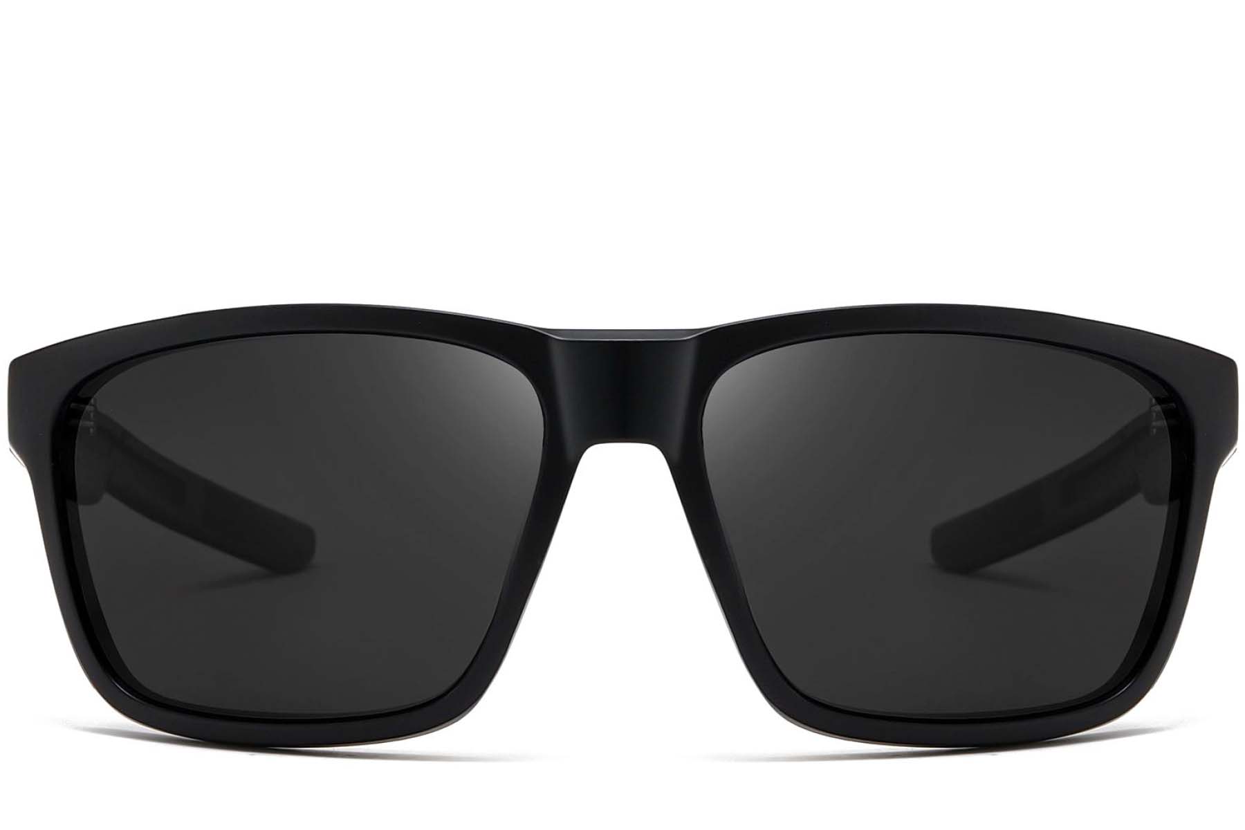 BS0205-0030_Black_Rectangular_Plastic_Sunglasses_front