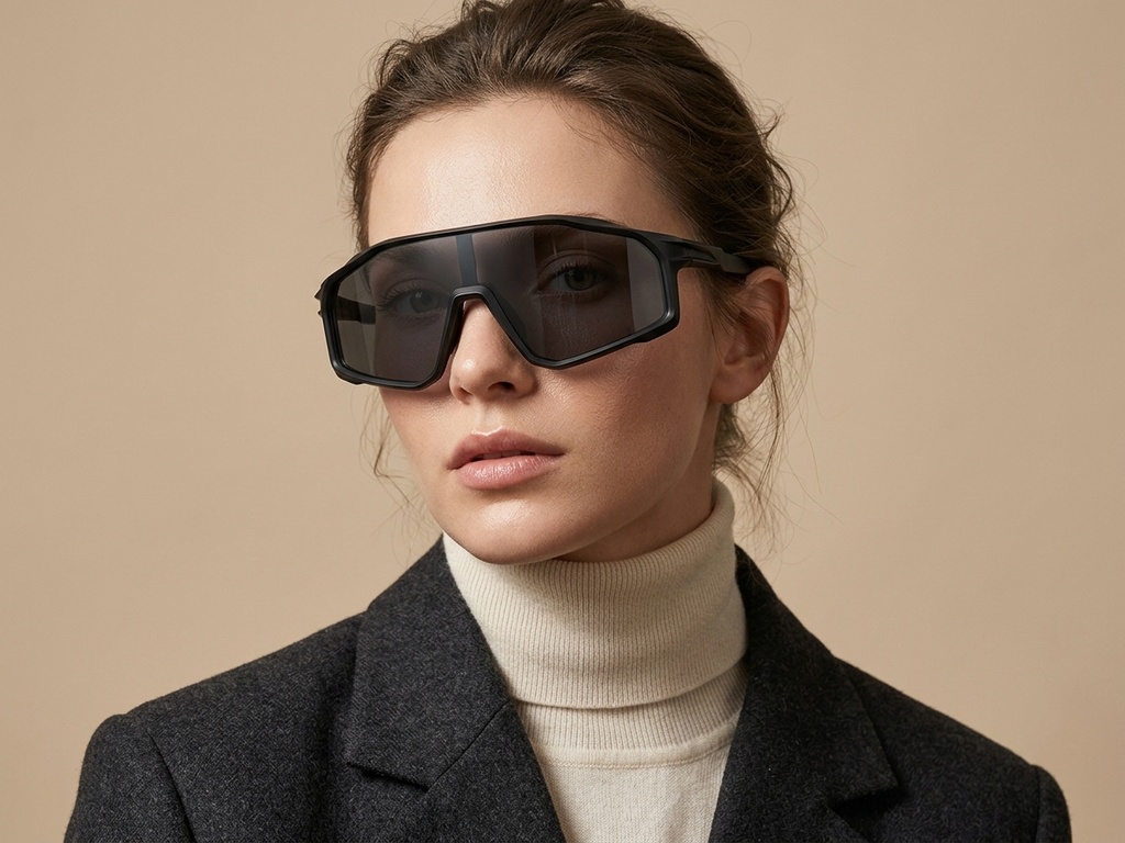 BS0205-0035_Black_Aviator_TR90_Sunglasses-tryon_female
