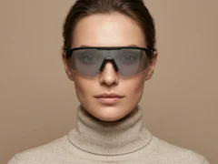 BS0205-0043_Black_Semi-rimless_TR90_Sunglasses-tryon_female