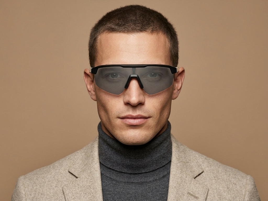 BS0205-0043_Black_Semi-rimless_TR90_Sunglasses-tryon_male