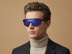 BS0205-0044_Black_Semi-rimless_TR90_Sunglasses-tryon_male