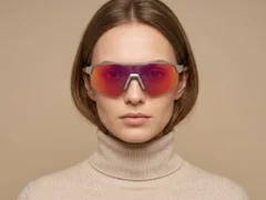BS0205-0045_Grey_Semi-rimless_TR90_Sunglasses-tryon_female