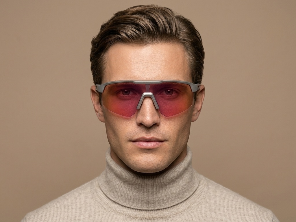 BS0205-0045_Grey_Semi-rimless_TR90_Sunglasses-tryon_male