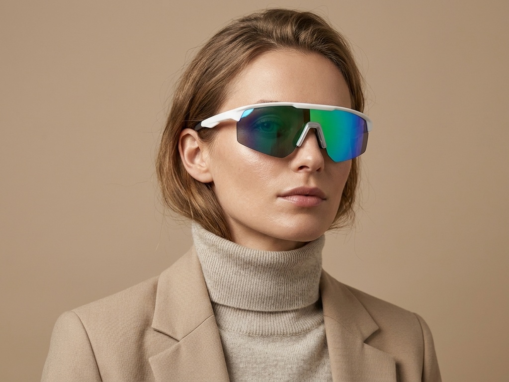 BS0205-0046_White_Semi-rimless_TR90_Sunglasses-tryon_female