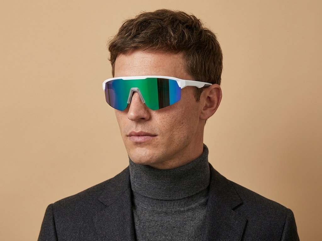 BS0205-0046_White_Semi-rimless_TR90_Sunglasses-tryon_male