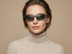 BS0205-0053_Grey_Semi-rimless_Aluminium_Sunglasses-tryon_female