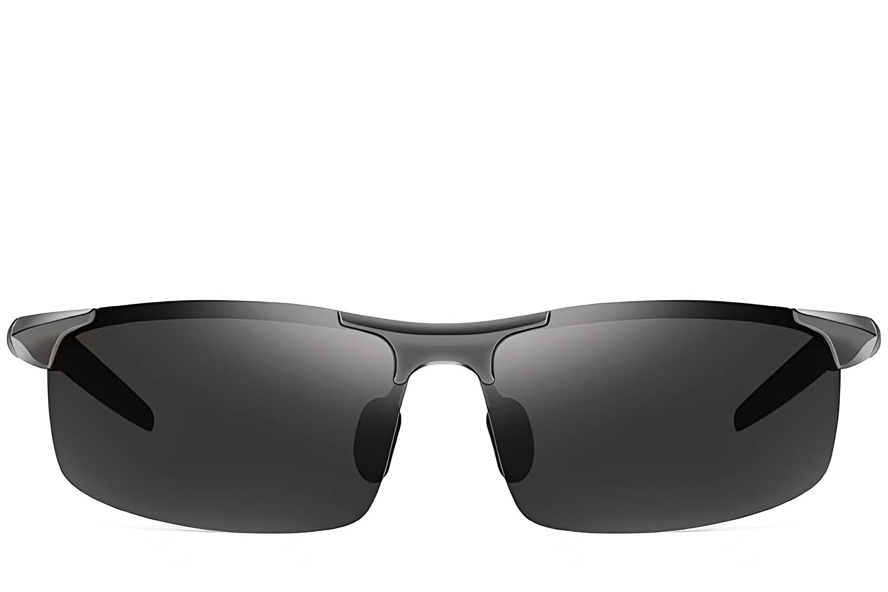 BS0205-0053_Grey_Semi-rimless_Aluminium_Sunglasses_front