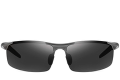 BS0205-0053_Grey_Semi-rimless_Aluminium_Sunglasses_front