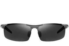 BS0205-0053_Grey_Semi-rimless_Aluminium_Sunglasses_front