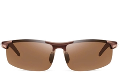 BS0205-0054_Brown_Semi-rimless_Aluminium_Sunglasses_front