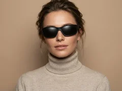 BS0205-0055_Black_Rectangular_TR90_Sunglasses-tryon_female