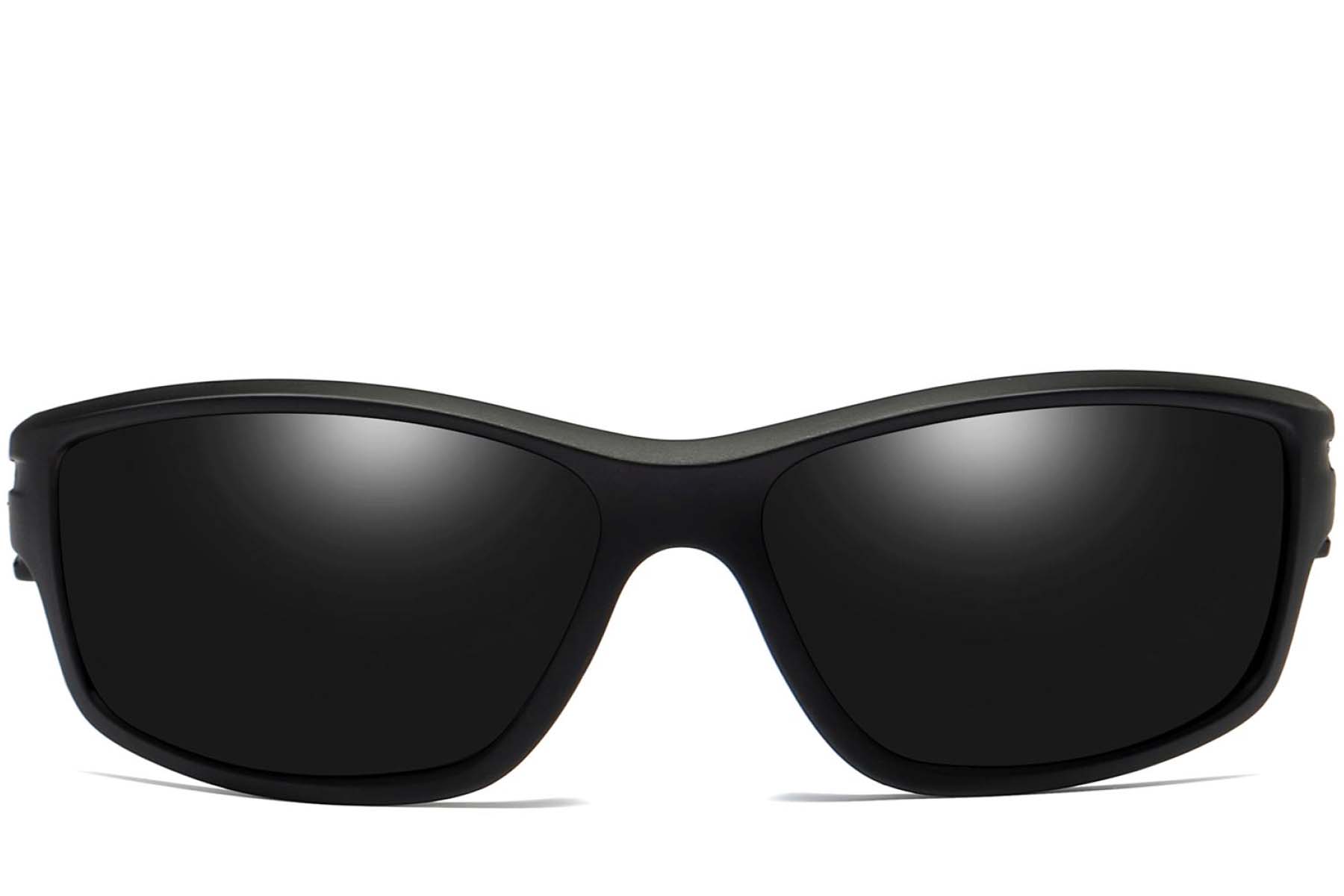BS0205-0055_Black_Rectangular_TR90_Sunglasses_front