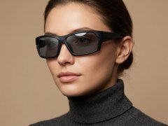 BS0205-0059_Black_Rectangular_TR90_Sunglasses-tryon_female