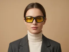 BS0205-0061_Black_Rectangular_TR90_Sunglasses-tryon_female