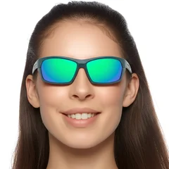 BS0205-0063_Green_Rectangular_TR90_Sunglasses_model