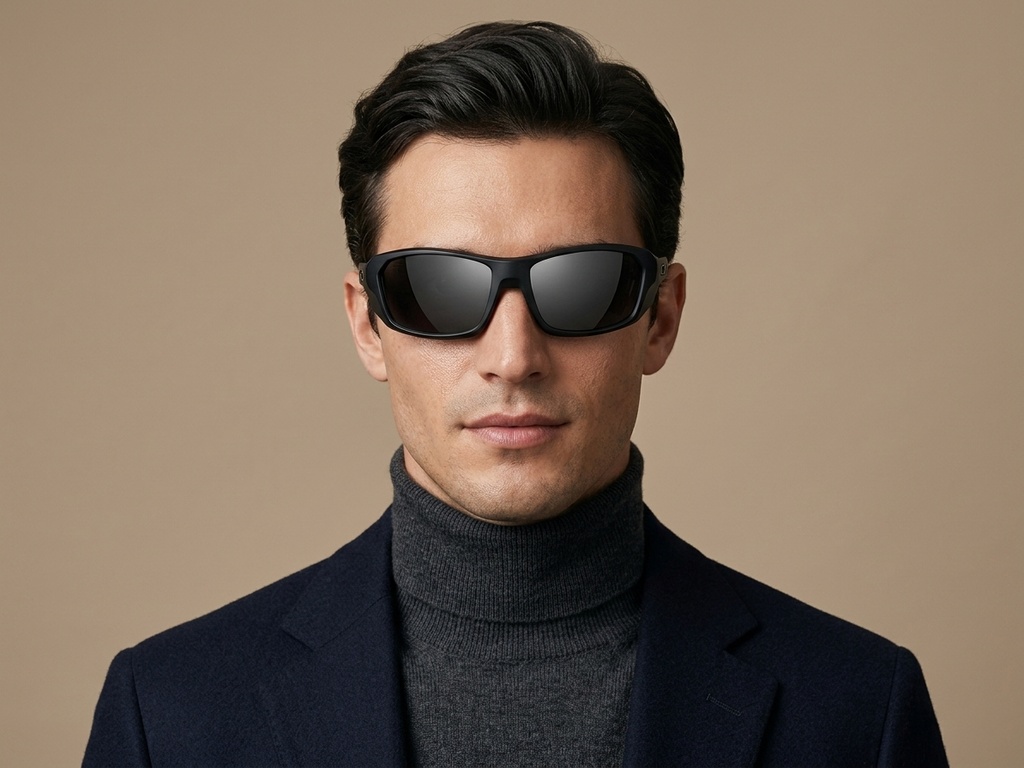 BS0205-0065_Black_Rectangular_TR90_Sunglasses-tryon_male
