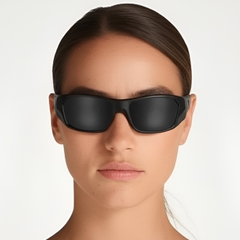 BS0205-0065_Black_Rectangular_TR90_Sunglasses_model