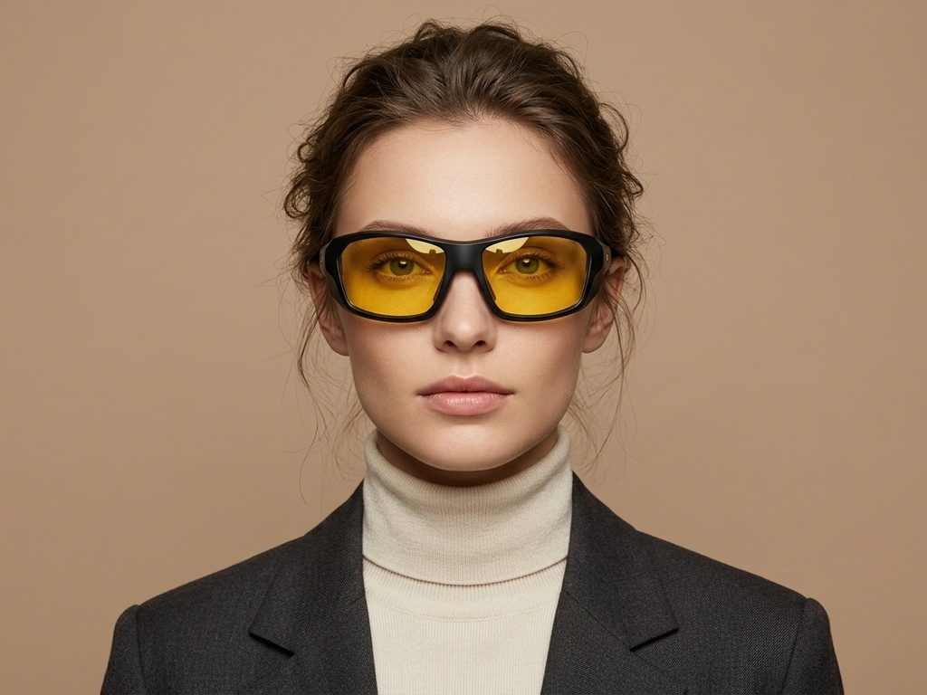 BS0205-0067_Black_Rectangular_TR90_Sunglasses-tryon_female