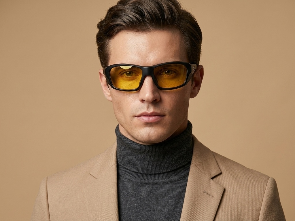 BS0205-0067_Black_Rectangular_TR90_Sunglasses-tryon_male