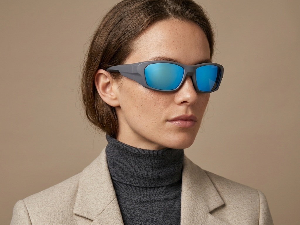 BS0205-0068_Grey_Rectangular_TR90_Sunglasses-tryon_female