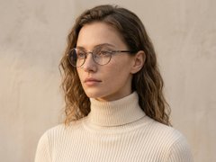 Gafas ovaladas de titanio negro #BS0218-0016