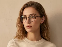 Gafas ovaladas de titanio negro #BS0218-0020