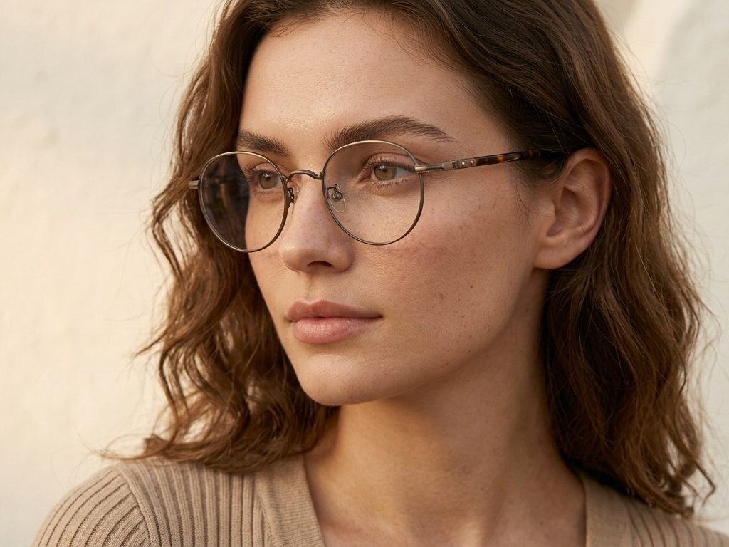 Oval Brown Titanium Glasses #BS0218-0023