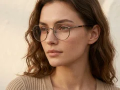 Oval Brown Titanium Glasses #BS0218-0023