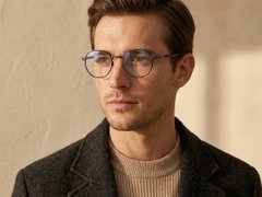 Oval Black Titanium Glasses #BS0218-0024