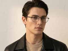 Oval Black Titanium Glasses #BS0218-0027