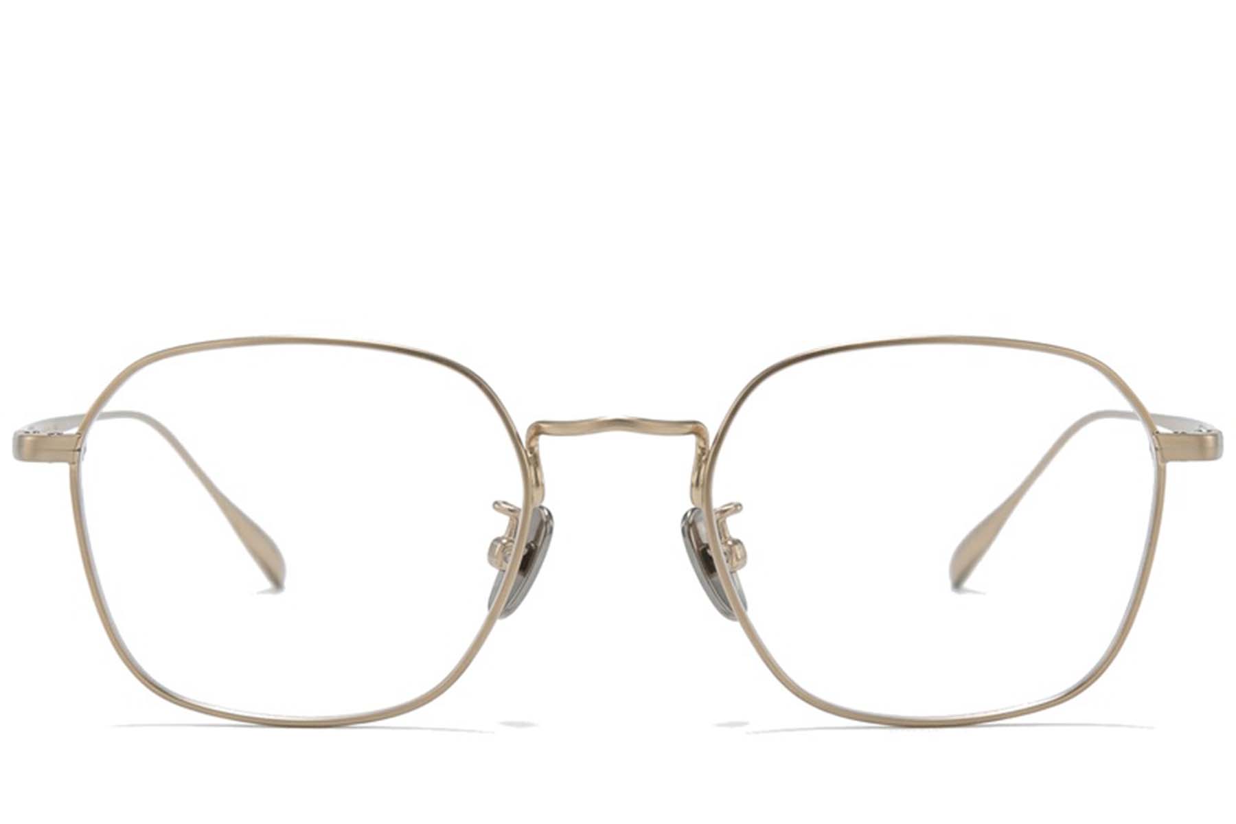 Gafas ovaladas de titanio dorado #BS0218-0028