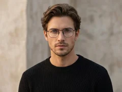 Oval Black Titanium Glasses #BS0218-0031