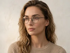 Round Brown Titanium Glasses #BS0218-0033