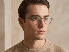Round Brown Titanium Glasses #BS0218-0033