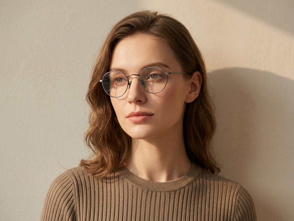 Round Gray Titanium Glasses #BS0218-0034