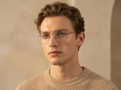 Oval Golden Titanium Glasses #BS0218-0036