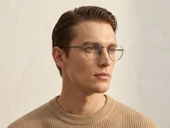 Gafas de titanio gris ovaladas #BS0218-0038