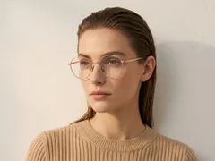 Oval Golden Titanium Glasses #BS0218-0040