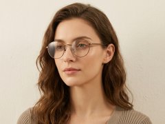 Oval Brown Titanium Glasses #BS0218-0041