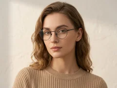 Oval Black Titanium Glasses #BS0218-0043