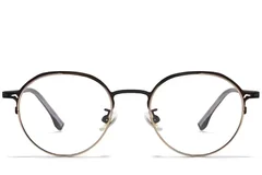 BS0218-0048_Black_Oval_Titanium_Glasses_front