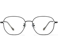 BS0218-0056_Black_Oval_Titanium_Glasses_front
