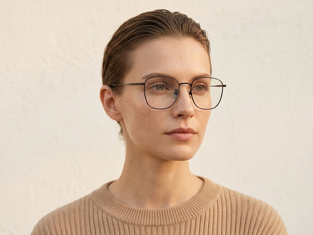 Rectangular Black Titanium Glasses #BS0218-0059