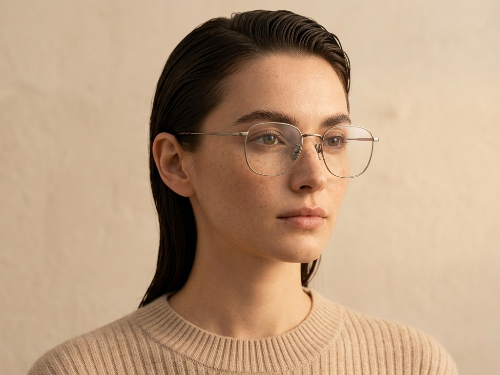 Rectangular Gray Titanium Glasses #BS0218-0061