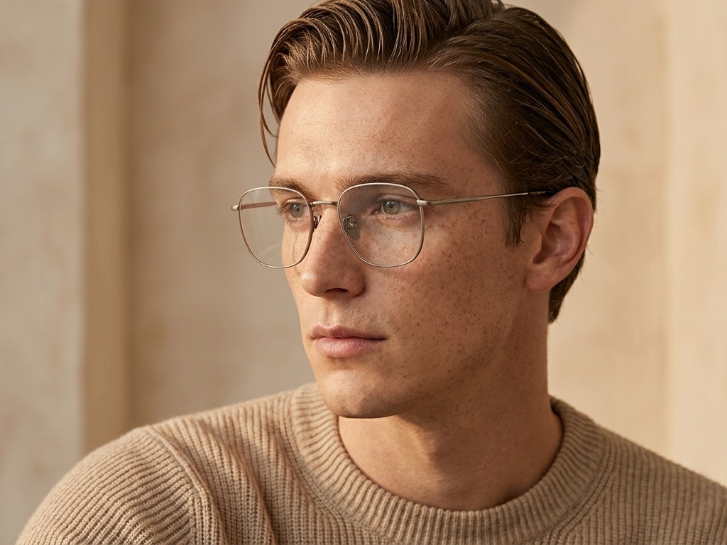 Rectangular Gray Titanium Glasses #BS0218-0061