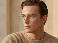 Rectangular Gray Titanium Glasses #BS0218-0061