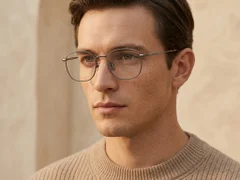 Rectangular Gray Titanium Glasses #BS0218-0062