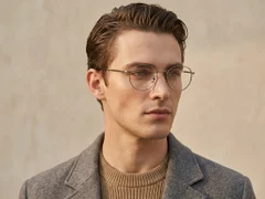 Oval Gray Titanium Glasses #BS0218-0066