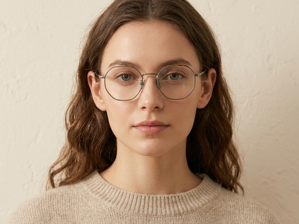 Oval Gray Titanium Glasses #BS0218-0071